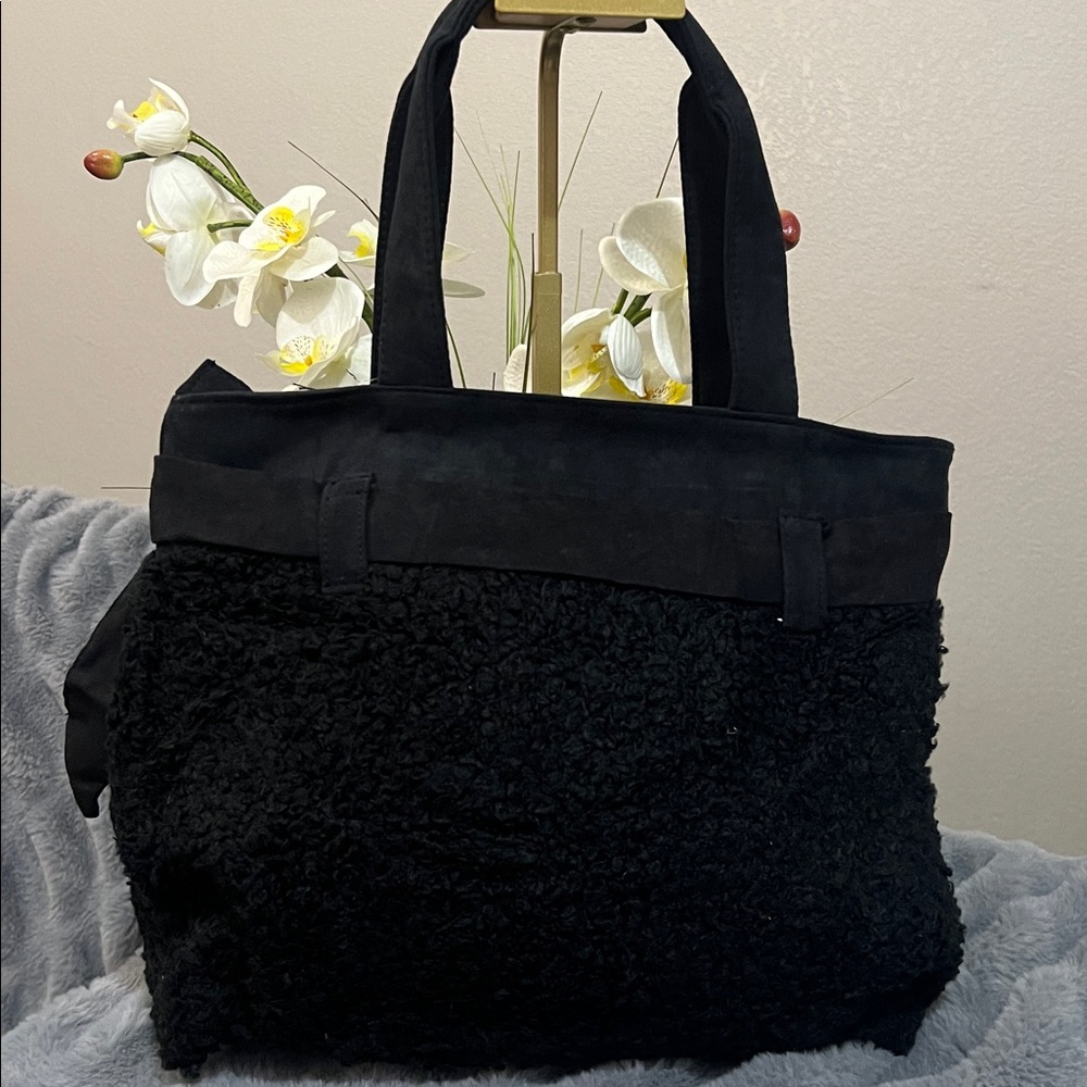Art Nine Black Tote Bag with Floral Design NWT retail $39 - Picture 4 of 7